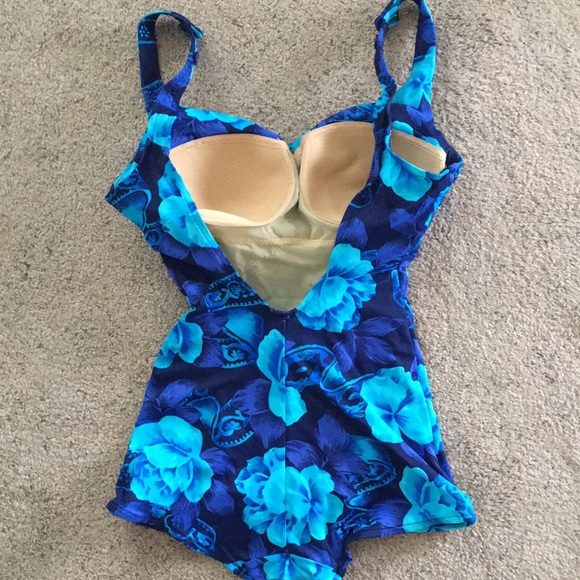 Vintage LE COVE One Piece Blue Swimsuit Size 10 - Picture 7 of 11